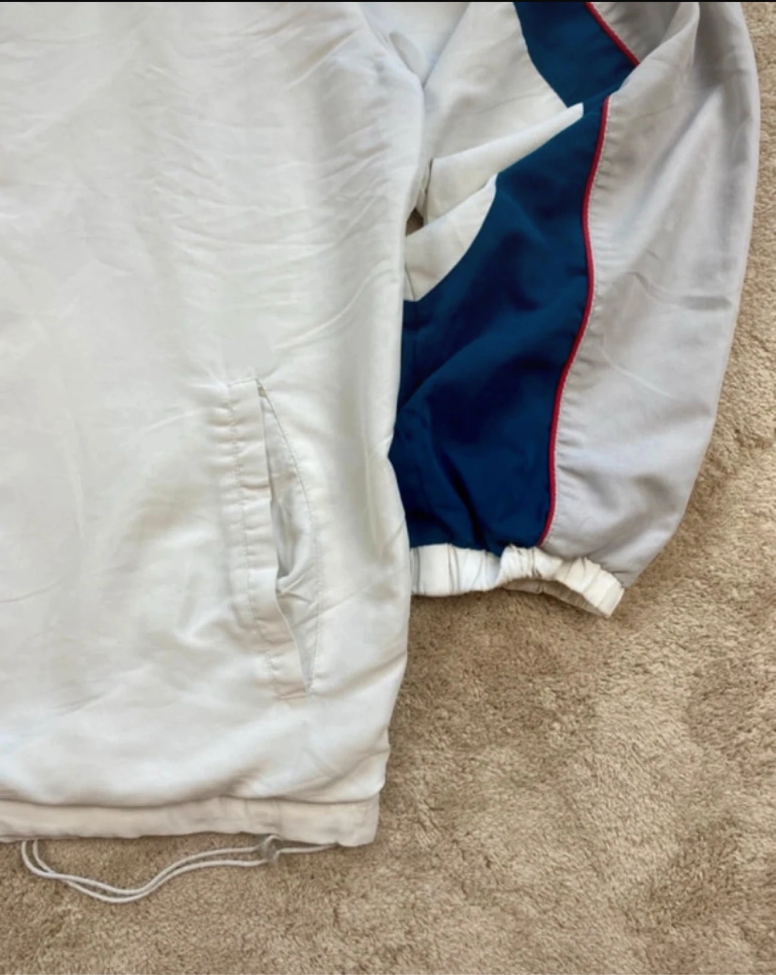 Reebok Jaqueta Esportiva Vintage Branca e Azul Marinho Tamanho XL – photo 7